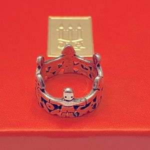 James Avery silver ring children holding hands size 5.5